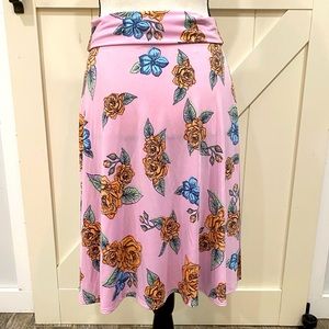🌟4 for 20 🌟 LuLaRoe Skirt Azure A-Line Pink Floral Roses